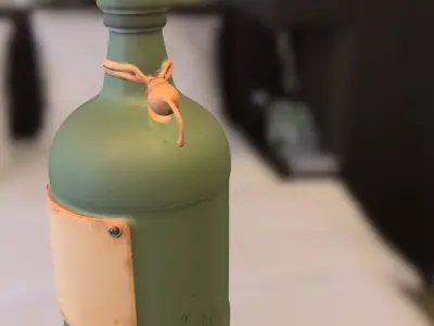 Vintage Potion Bottle Low-poly 3D model