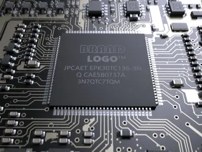 AI Electronic chip circuit board 3D model