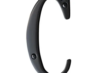 House Letter Solid Bright Brass Wall Mount C Letter 3D model