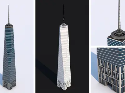 30 NYC Skyscrapers Buildings Low-poly 3D model