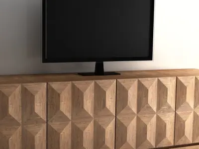 Restoration Hardware Geometric 4-Door Media Console 3D model