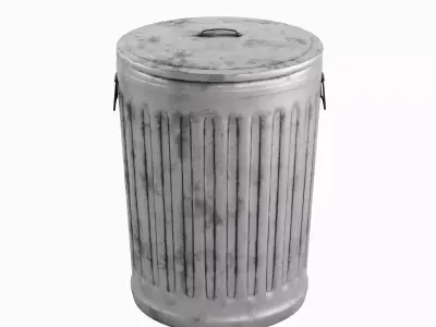 Trash Can Set Low-poly 3D model purchase