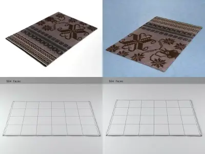 Folk purple 3D model