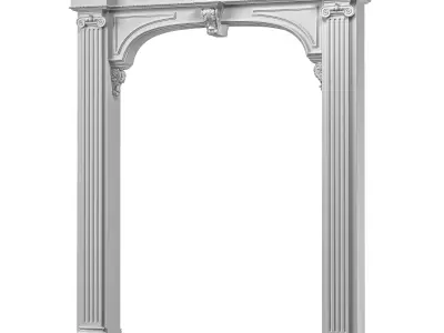 blk wood classcial decorative plaster art 004 3D model