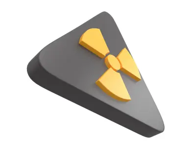 Radiation Symbol v2 004 Low-poly 3D model