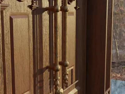 THE Door wooden in woods 3D model