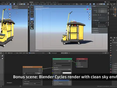 Cleaning Cart Low-poly 3D model