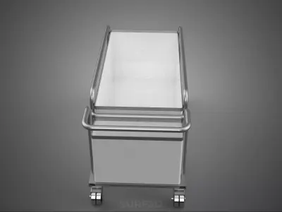 CLOTHES HAMPER BIN LAUNDRY HOSPITAL HOTEL CART TROLLEY BASKET 3D model