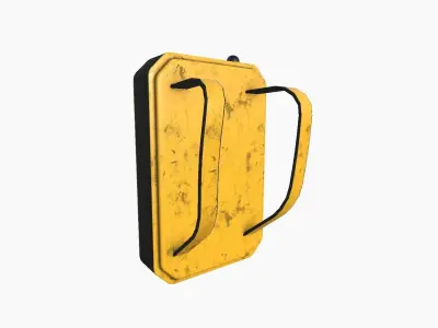 SciFi Backpack I02 Yellow - Fashion Character Design Low-poly 3D model