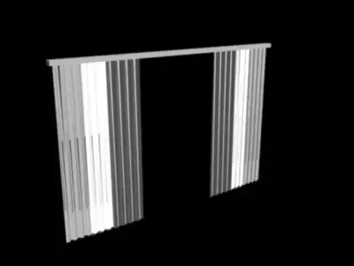 curtain window Low-poly 3D model