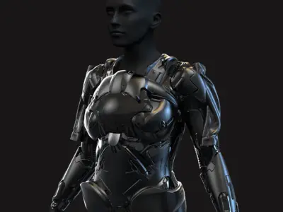 27 Female Scifi Suits KitBash with Uvs Plus ZTL LP HP Low-poly 3D model