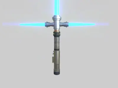 Star Wars Lightsaber Crossguard 02 Blue - SciFi Weapon Low-poly 3D model