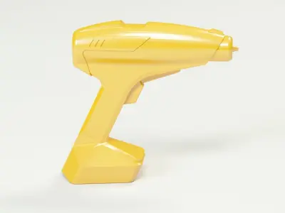 Cordless drill concept or a sci-fi laser gun low-poly Low-poly 3D model