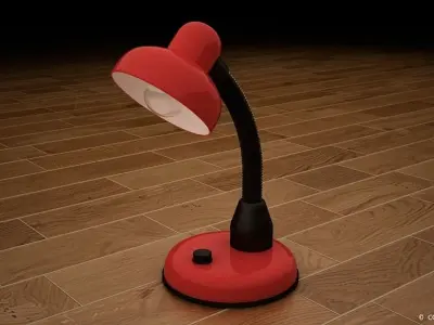 Desk lamp 3D model asset for games animation Interior viz Low-poly 3D model