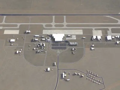 Gaborone - Sir Seretse Khama Airport Low-poly 3D model