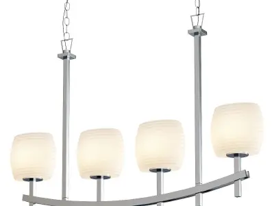 5 Mix collection olympic chandelier - clear glass spheres 3D model
