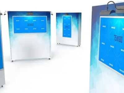 Gallery Painting Stands Mockup 3D model