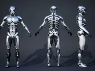 Robot Male 1 Low-poly 3D model