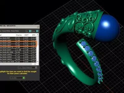 Pearl Bypass Ring jewelry 3D model - for Her 3D print model