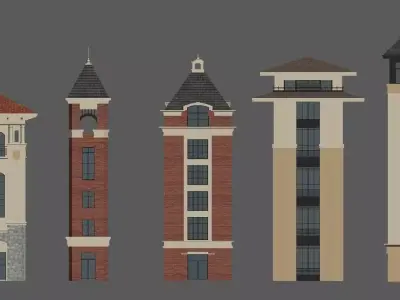 European-style Clock Tower 3D model