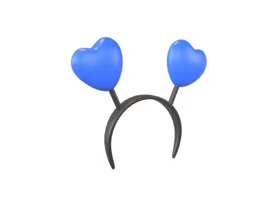 Heart Headband v1 004 Low-poly 3D model