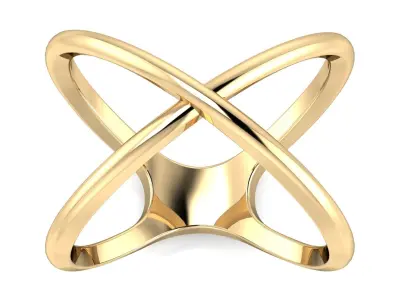 SWARING010 cross ring gold 3D print model