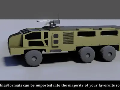 Sci-Fi Truck v1 - Low Poly Game Ready - PBR Low-poly 3D model