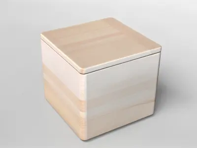 Minimalist Wooden Storage Box 3D Model 3D model