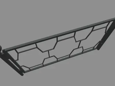 Fence 02 Low-poly 3D model