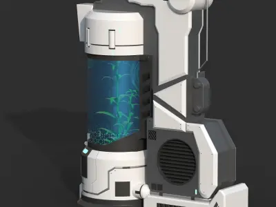 Sci-fi Plant Laboratory Container  Low-poly 3D model
