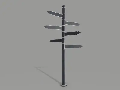 Street signpost Low-poly 3D model