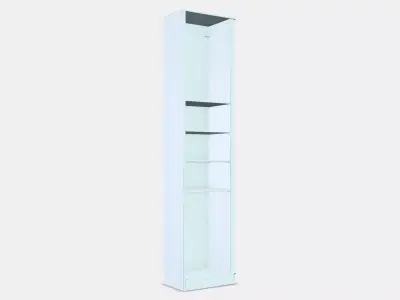 PAX Add-on corner unit with 4 shelves 7 3D model