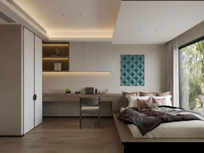 three bedrooms 3D model