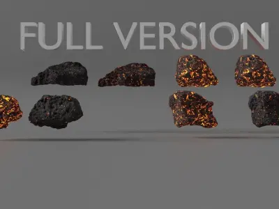 Photorealistic Lava Stones Low-poly 3D model