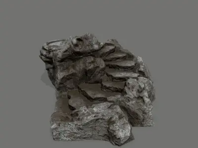 Ladder Ruin Low-poly 3D model 7