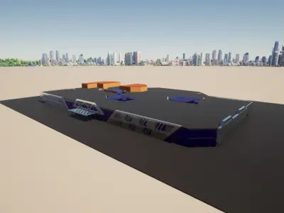 Mall Model building in middle of desert 3D model