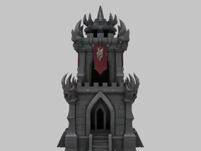 Dark Fortress Tower Low-poly 3D model