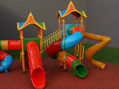 Clean childrens playground 3D model