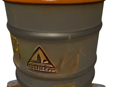 Industrial Weathered Storage Barrel Drum Low-poly 3D model