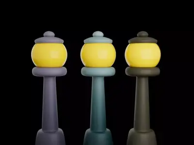 Stylized Street Light Pack Low Poly Cartoon Light Low-poly 3D model