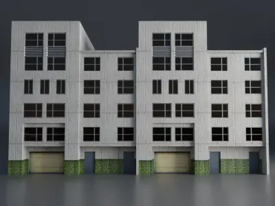 URBAN CITY BUILDING 8 Low-poly 3D model