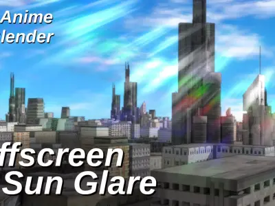 For Anime in Blender - Offscreen Sun Glare 3D model