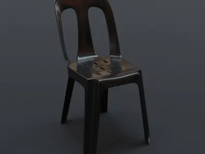 Stackable Plastic Chair Low-poly 3D model