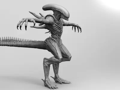 Alien Xenomorph Hunter 3D Production Model Rigged 3D model