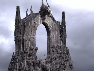 Medieval Portal Dantes Hell inferno Doorway 1  3D model