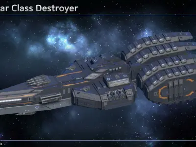 Spaceship Destroyer Collection II 3D Model Pack