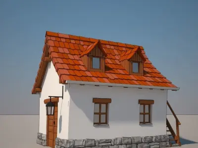 Cartoon Medieval School 3D model