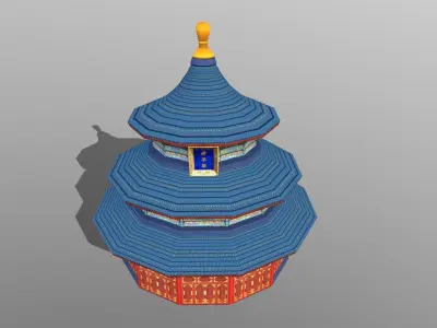 Temple of Heaven for AR-VR-Metaverse-Mix Reality Free low-poly 3D model