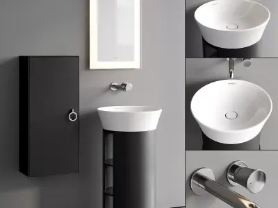 Duravit White Tulip Vanity Unit Set 4 3D model