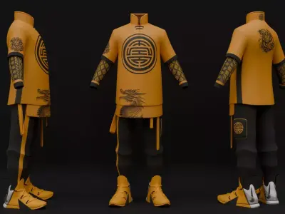 Sci-Fi jacket shirt pants 3D model